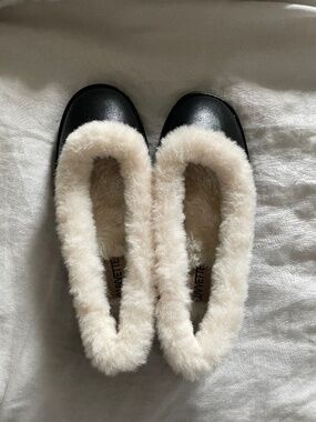 Luvvette black leather Odette ballet flat